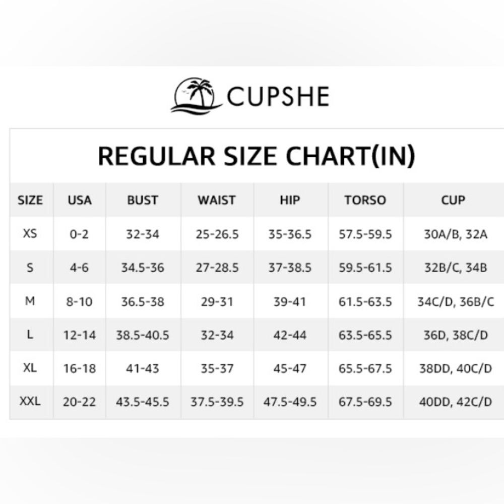 CUPSHE Women's Bikini Sets Two Piece Swimsuit High Waisted V Neck Swimsuit Small - Picture 4 of 4